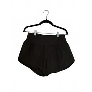Black Women's Casual Shorts with High Waist and Zipper Pocket